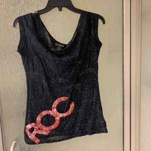 Rocawear Black See Thru Women Shirt Top Medium M